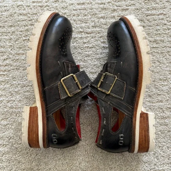 Bed Stu | Shoes | Bed Stu Dagny Black Leather Cutout Buckle 